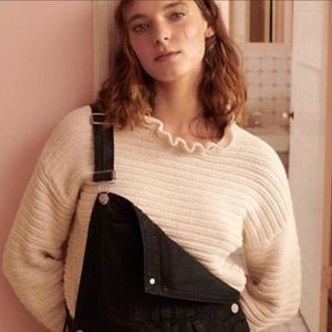 Madewell merino wool and cotton ruffle neck sweater